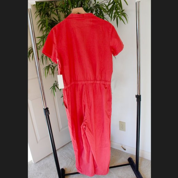 LACAUSA Red Button Up Montana Jumpsuit Size Large - Picture 3 of 7